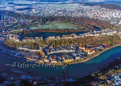 Alzhaus-Media Bildagentur im Chiemgau: Burghausen aus der Vogelperspektive