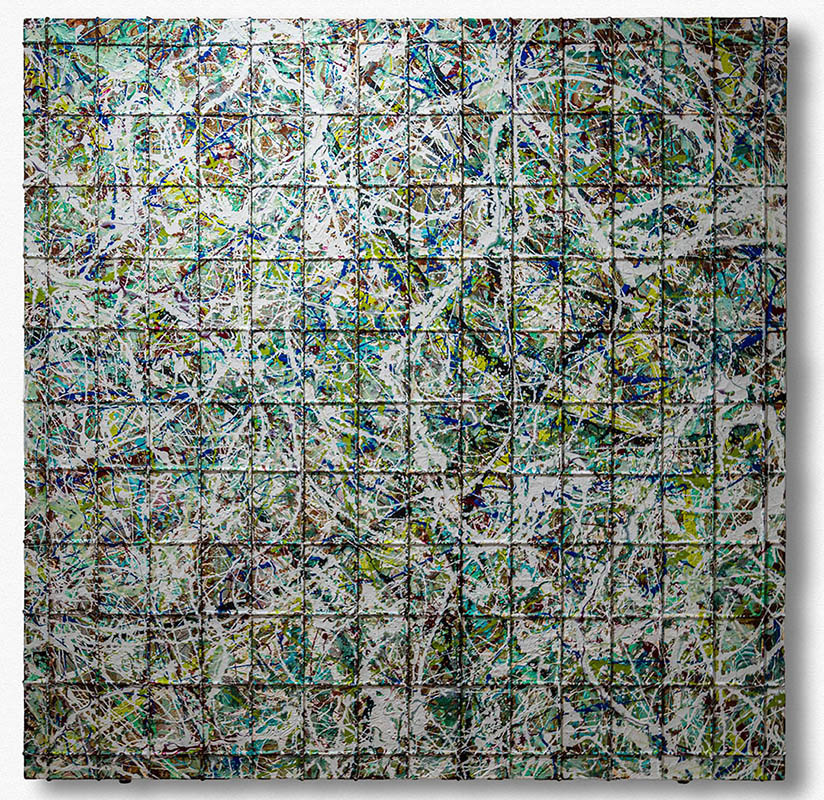 „Under Construcion: Opaleszenz in Grün“ von Michael Griesbeck bei der Ausstellung „solid – broken“ in der chiemgau-galerie augustin